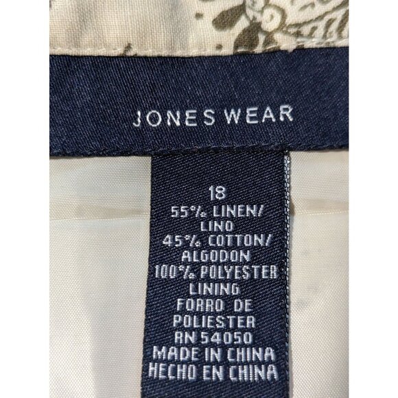 Jones Wear Women's Linen Blend Abstract Paisley Print Retro Look Midi SkirtSz 18 - Picture 6 of 8